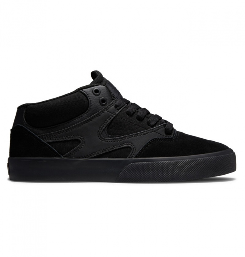 Black / Black / Black Men\'s DC Kalis Vulc MID Mid-Top Skate Shoes | 7502-QVSIB