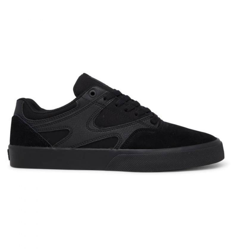 Black / Black / Black Men\'s DC Kalis Vulc Skate Shoes | 7802-URGXZ