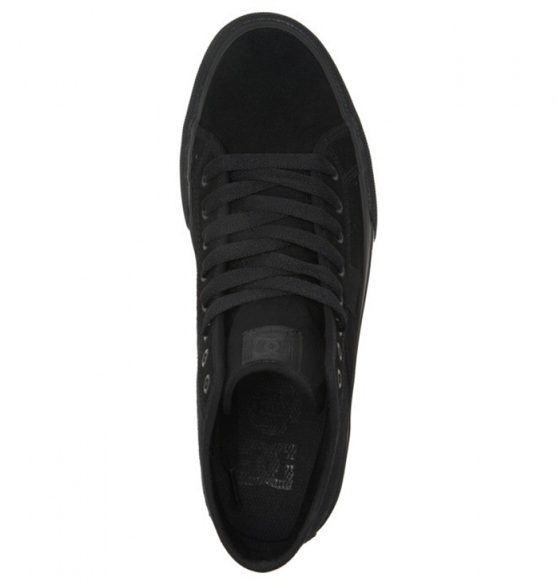 Black / Black / Black Men's DC Manual High Top Suede Sneakers | 5437-RYWUK