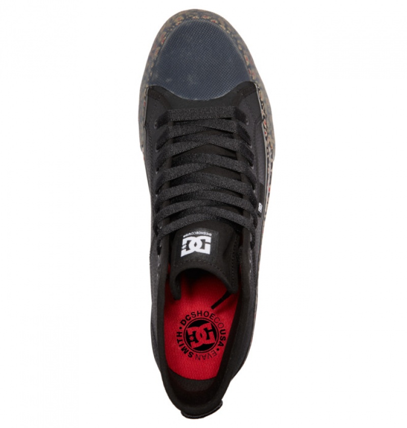 Black / Black / Red Men's DC Manual HI High-Top Evan Smith Sneakers | 4375-CYPOU