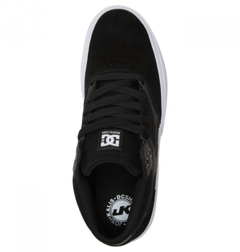 Black / Black / White Men's DC Kalis Vulc MID Mid-Top Skate Shoes | 6793-ZXVBF