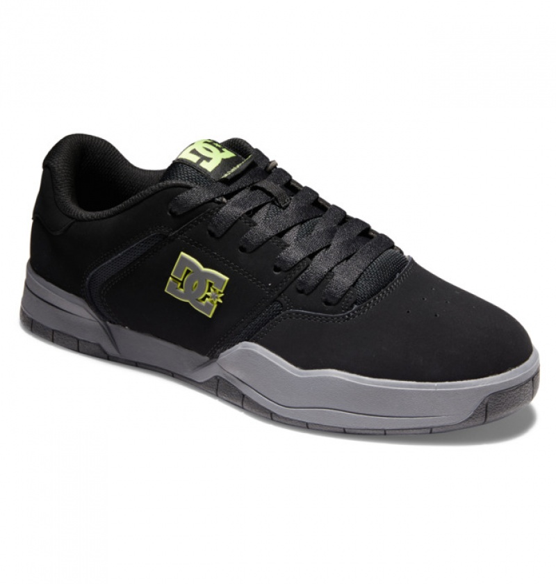 Black / Grey / Green Men's DC Central Sneakers | 4516-SOEMF