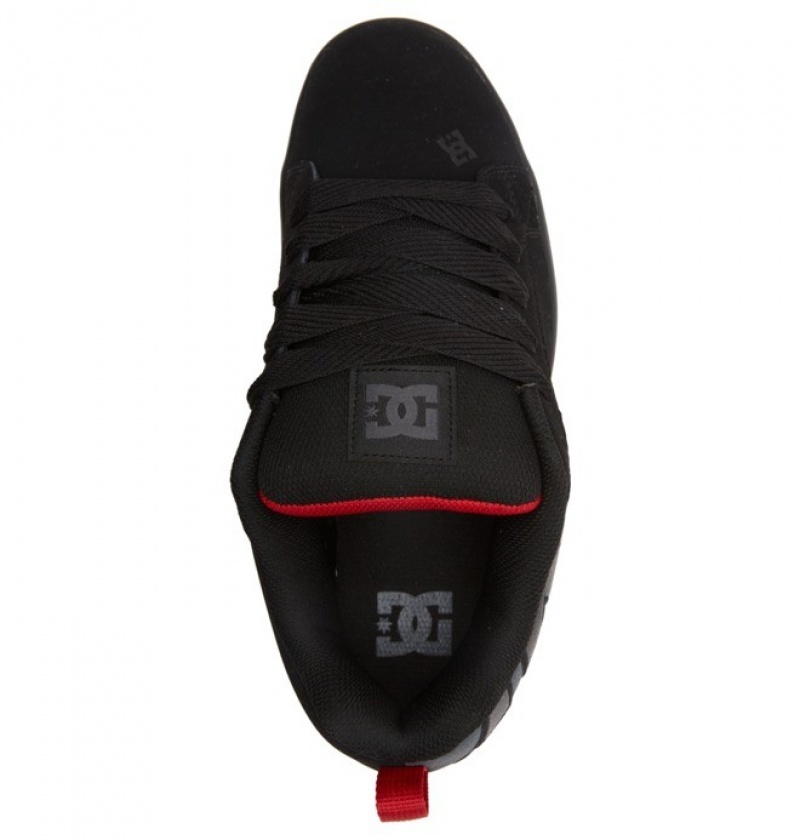 Black / Grey / Red Men's DC Court Graffik Sneakers | 6258-KOWHX