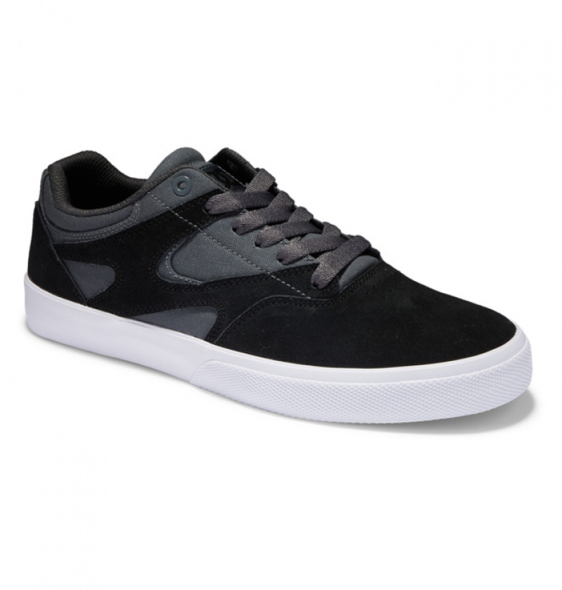 Black / Grey / White Men's DC Kalis Vulc Skate Shoes | 1420-IVSTQ