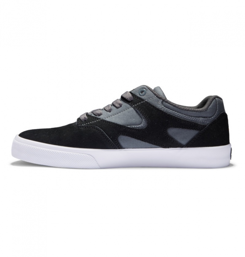 Black / Grey / White Men's DC Kalis Vulc Skate Shoes | 1420-IVSTQ