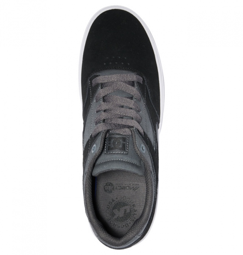 Black / Grey / White Men's DC Kalis Vulc Skate Shoes | 1420-IVSTQ