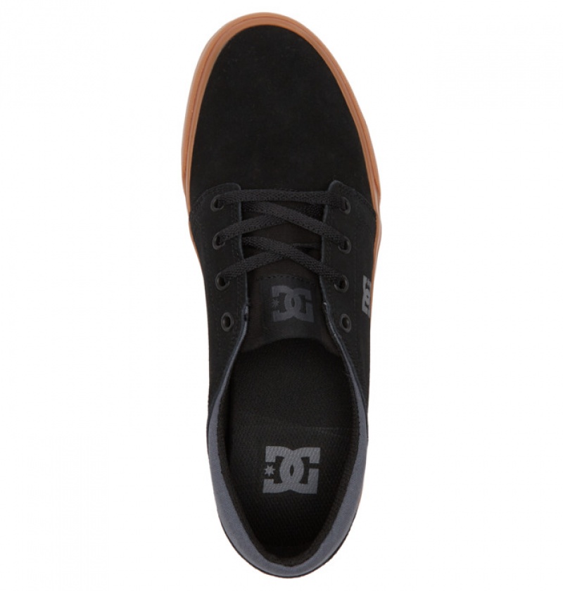 Black / Grey / White Men's DC Trase Suede Sneakers | 1296-EQYDS