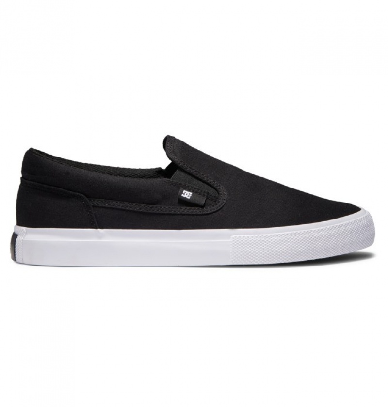 Black / White Men\'s DC Manual Slip On | 0264-JCGTN