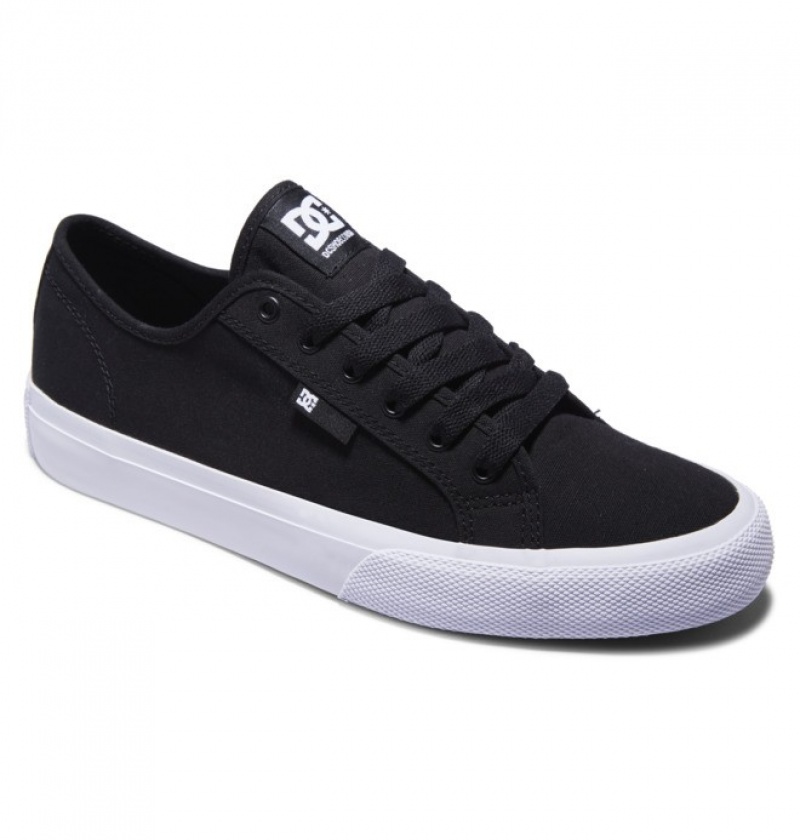 Black / White Men's DC Manual Sneakers | 9876-SVDQY