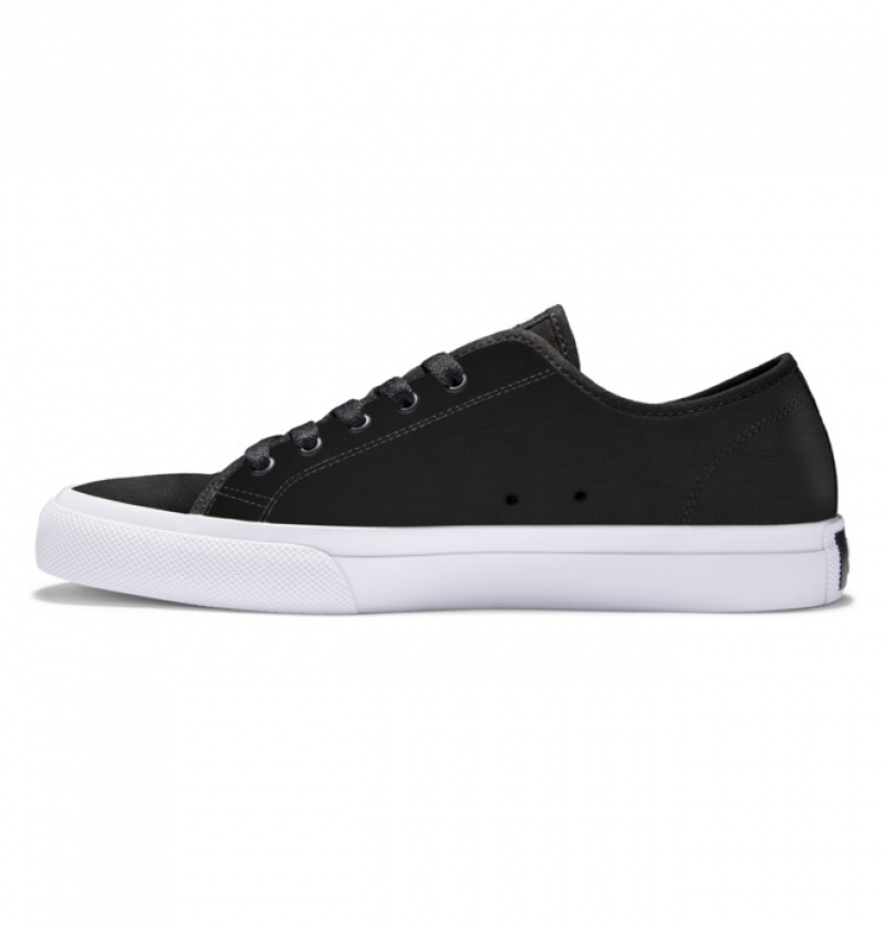 Black / White / Black Men's DC Manual SE Canvas Sneakers | 0513-TDGQZ