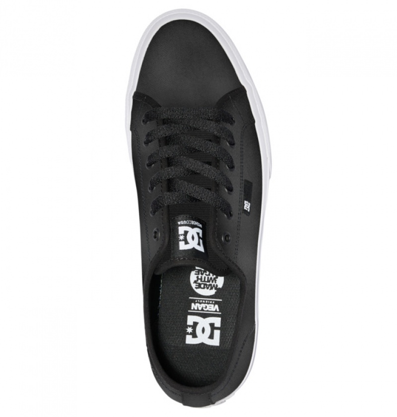 Black / White / Black Men's DC Manual SE Canvas Sneakers | 0513-TDGQZ