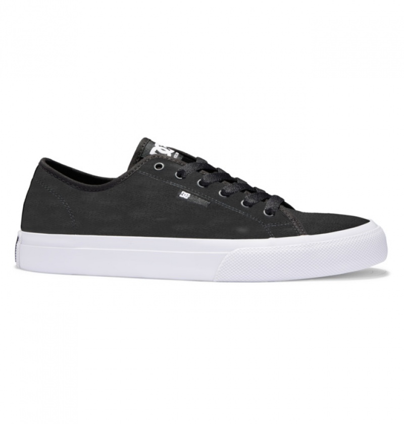 Black / White / Black Men\'s DC Manual SE Canvas Sneakers | 0513-TDGQZ