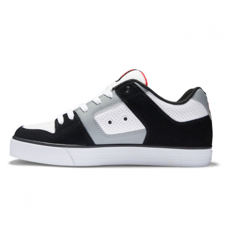 Black / White / Grey Men's DC Pure Sneakers | 7435-IOCMP