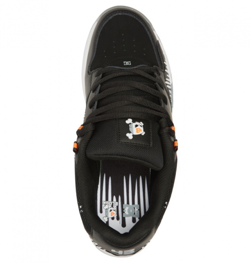 Black / White / Orange Men's DC Versatile KB Sneakers | 3062-GVAUM