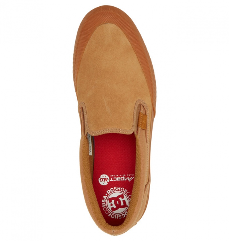 Brown Men's DC Manual RT Slip-On Skate Shoes | 8134-ZBETO