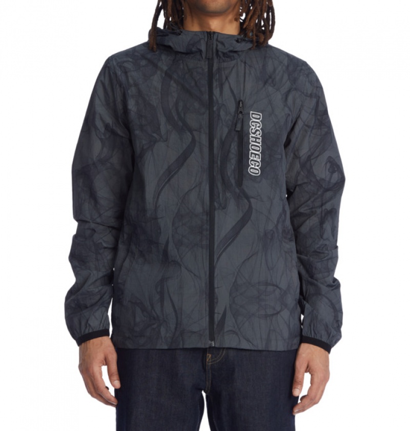 Dark Grey Men's DC Dagup Pack Water-Resistant Windbreaker Jackets | 1834-HPRFL