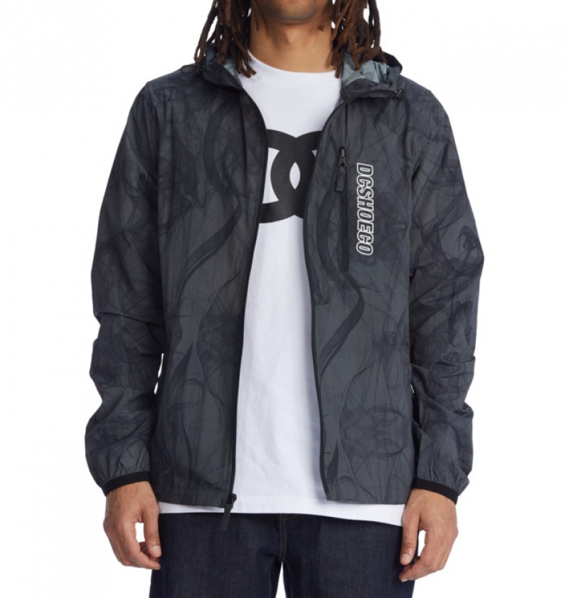 Dark Grey Men's DC Dagup Pack Water-Resistant Windbreaker Jackets | 1834-HPRFL