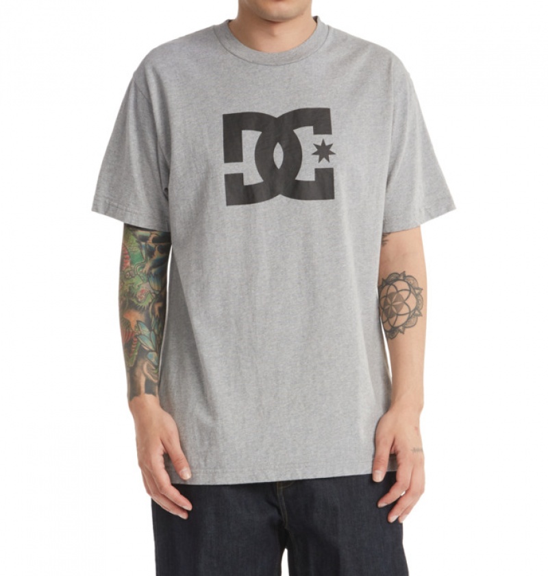 Grey Men's DC DC Star T Shirts | 1934-WFNOI