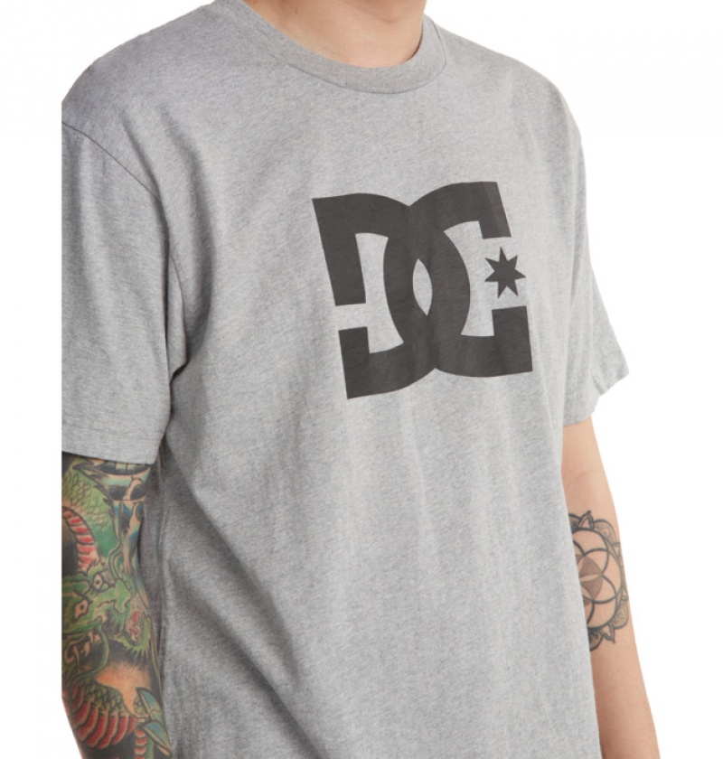 Grey Men's DC DC Star T Shirts | 1934-WFNOI