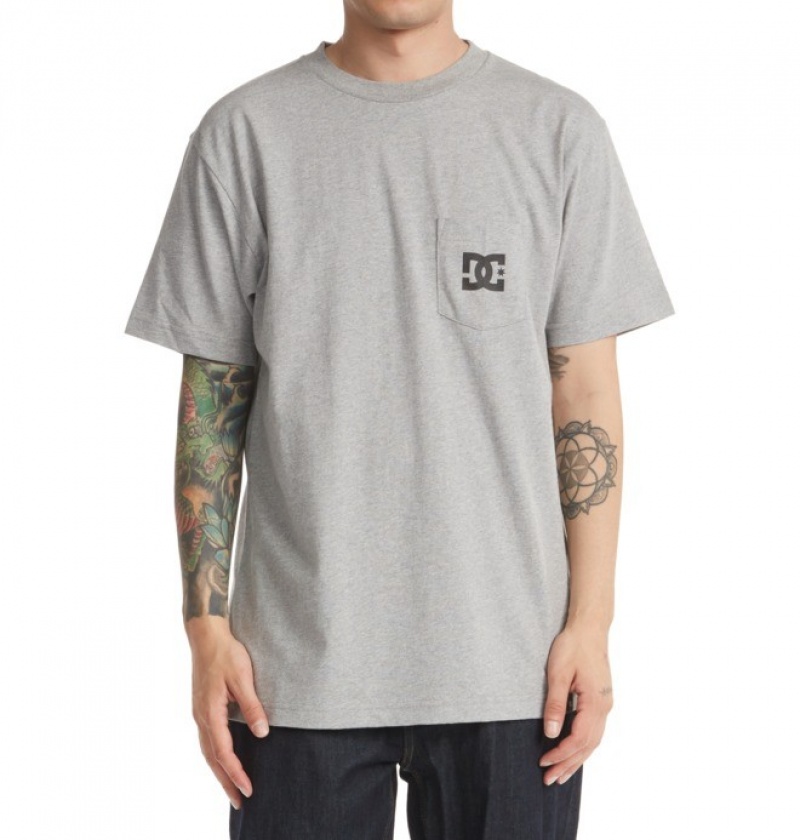 Grey Men's DC DC Star T Shirts | 3198-NPBJW