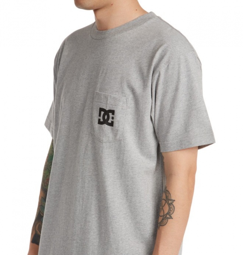 Grey Men's DC DC Star T Shirts | 3198-NPBJW