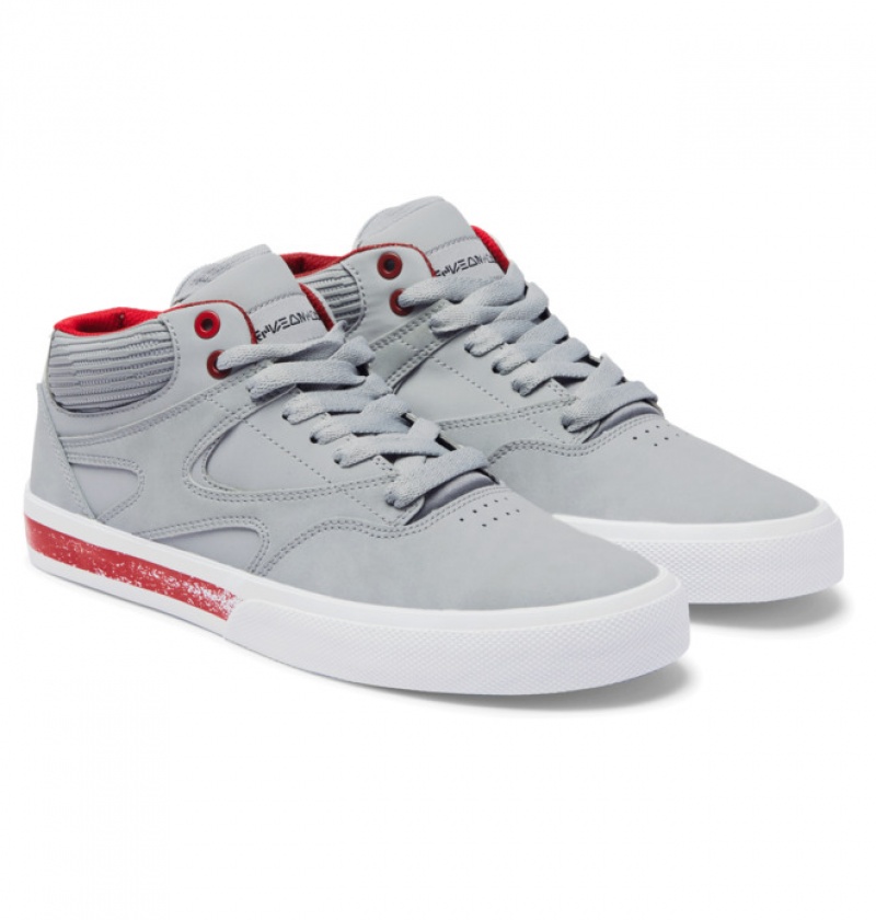 Grey Men\'s DC Kalis MID Mid-Top Sneakers | 5079-UHGDP