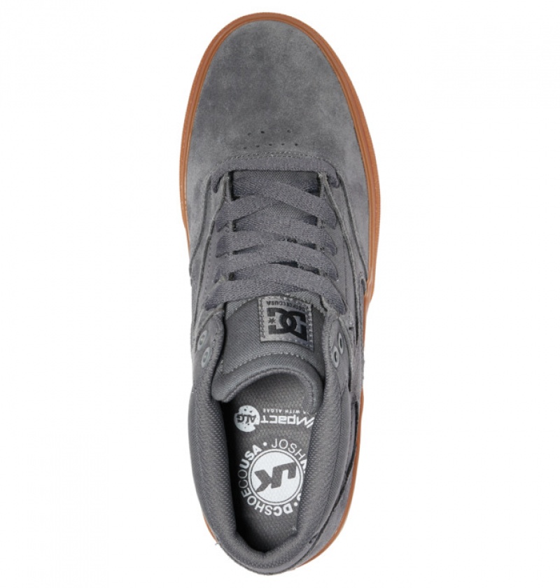 Grey Men's DC Kalis Vulc MID Mid-Top Skate Shoes | 5217-DQBEP