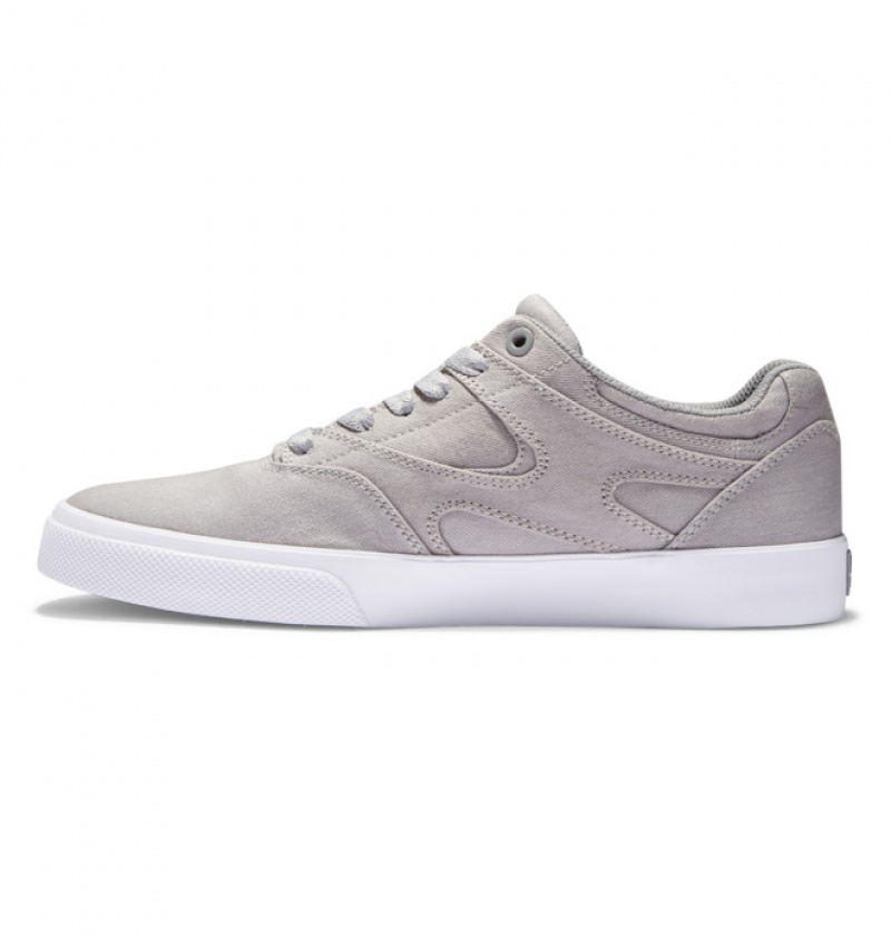 Grey Men's DC Kalis Vulc Skate Shoes | 7423-OWCNF