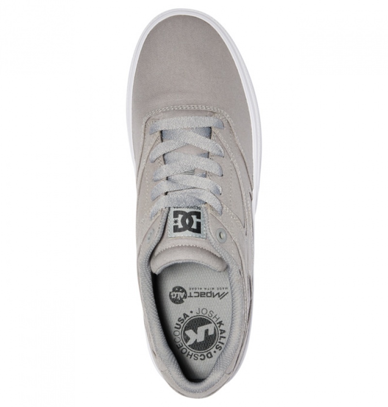 Grey Men's DC Kalis Vulc Skate Shoes | 7423-OWCNF