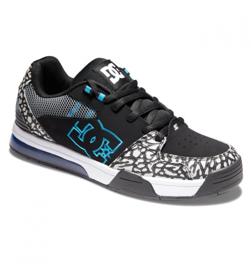 Grey / Black / Blue Men's DC Versatile Sneakers | 7185-UBHKS