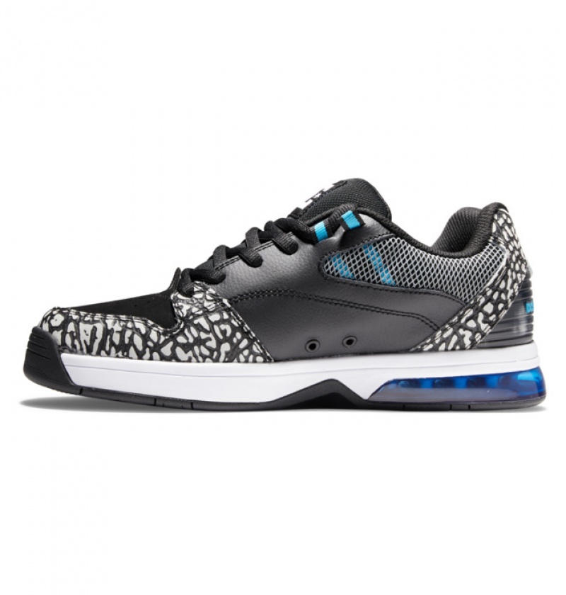 Grey / Black / Blue Men's DC Versatile Sneakers | 7185-UBHKS