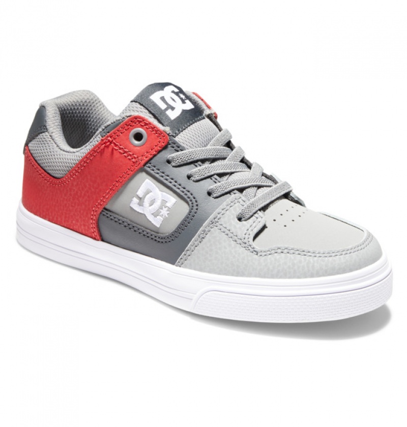 Grey / Grey / White Kids' DC Elastic Lace Pure | 4672-SHYRQ