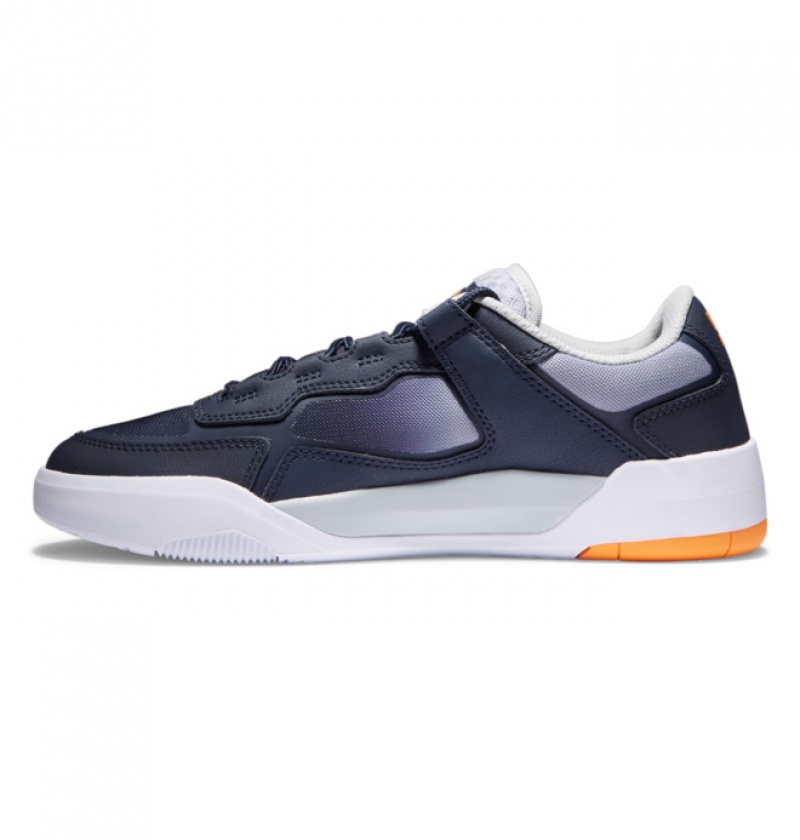 Navy / Orange Men's DC Metric Skate Shoes | 3671-TFWAP