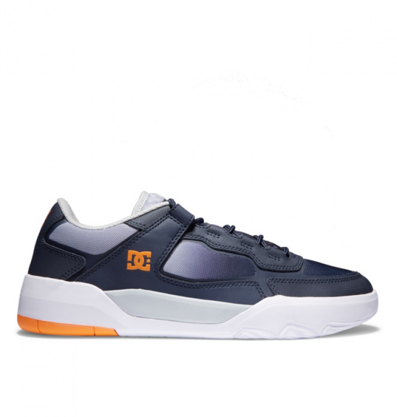 Navy / Orange Men\'s DC Metric Skate Shoes | 3671-TFWAP