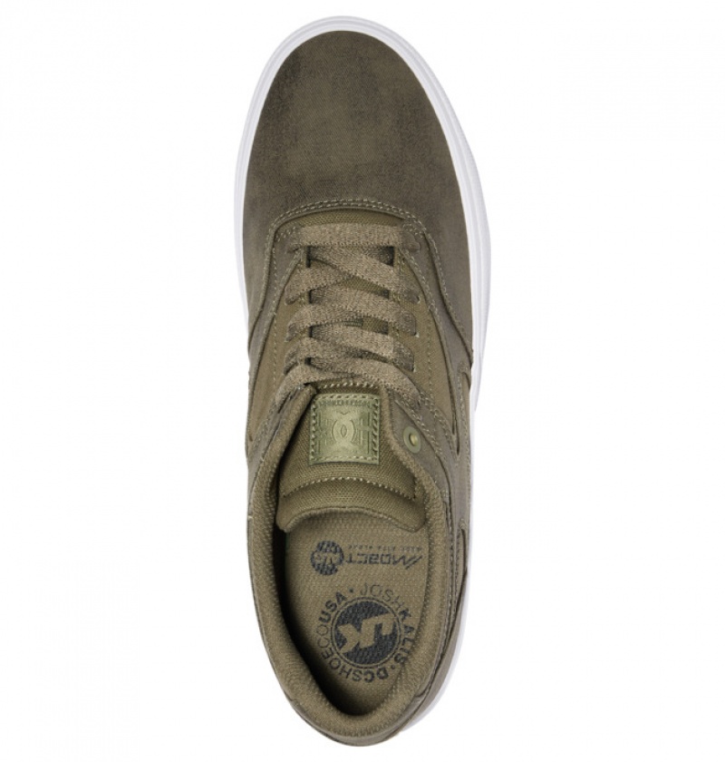 Olive Men's DC Kalis Vulc Skate Shoes | 9261-XQYJA