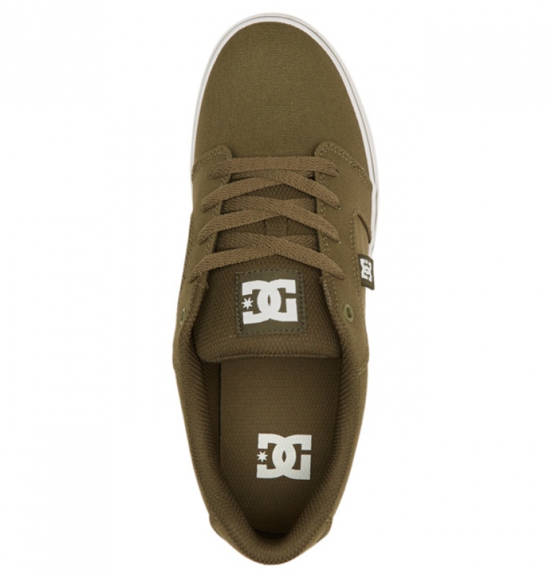 Olive / White Men's DC Canvas Anvil | 8902-WTCSD