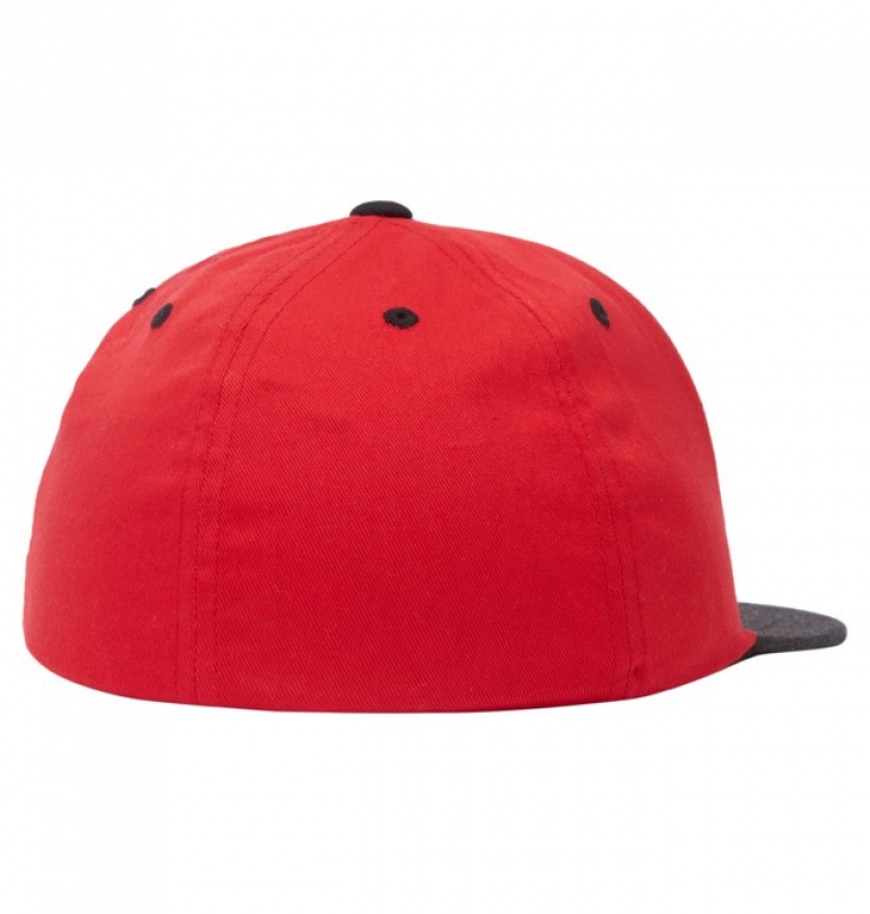 Red Men's DC Hammering Flexfit Hats | 2379-TLJZI