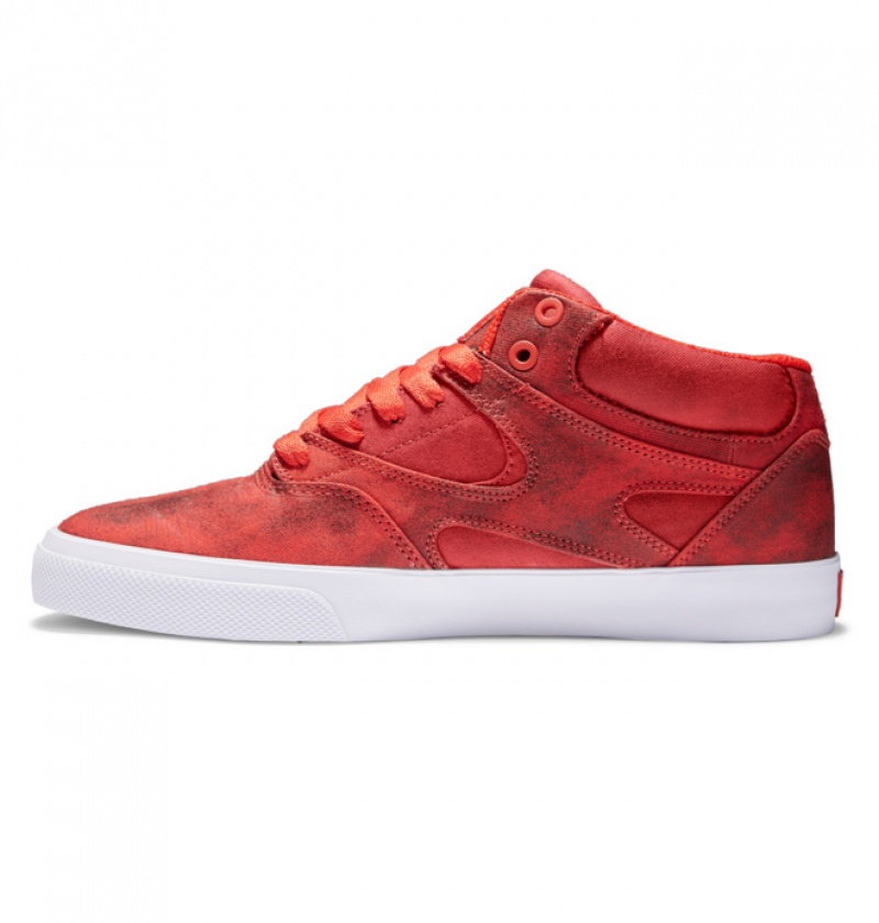 Red Men's DC Kalis Vulc MID Mid-Top Skate Shoes | 1359-MPXFH