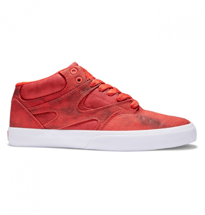 Red Men\'s DC Kalis Vulc MID Mid-Top Skate Shoes | 1359-MPXFH