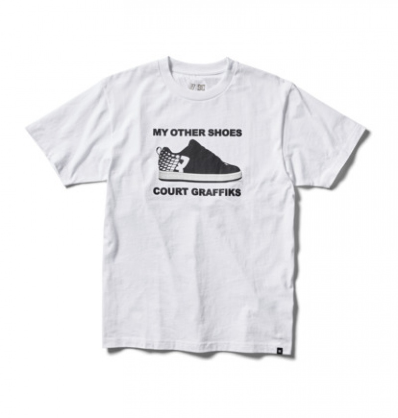 White Men's DC Bronze56K x DC Court Heritage T Shirts | 7249-CTEYS