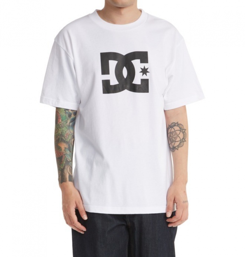 White Men's DC DC Star T Shirts | 8716-AZQOD