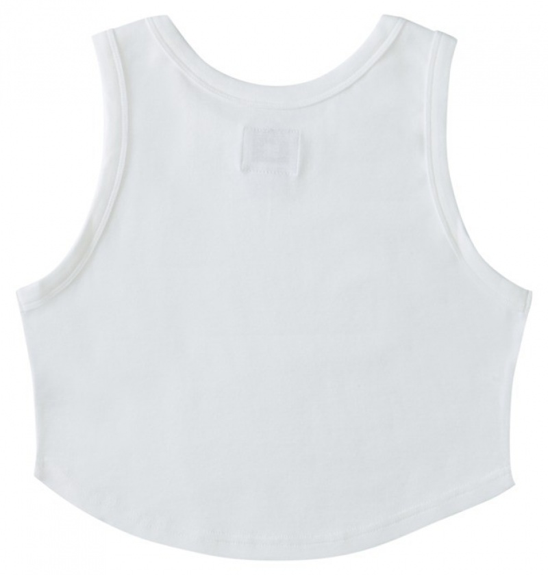 White Women's DC Boyfriend Crop Tank Top T Shirts | 7285-IWZFM