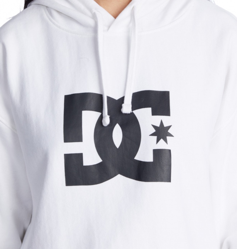 White Women's DC Cropped 2 Hoodies | 6174-JOAER