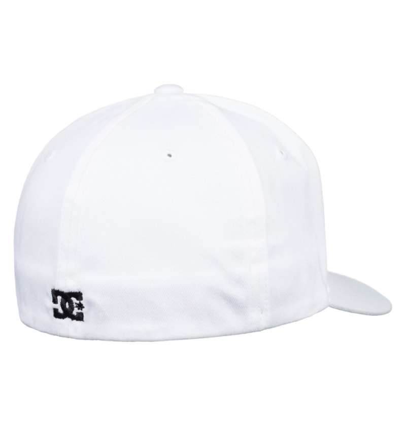 White / Black Men's DC Cap Star Hat Hats | 5407-TJMOW