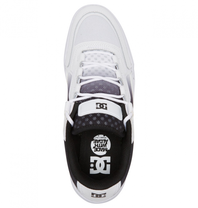 White / Black / White Men's DC Metric Skate Shoes | 9275-XHFOQ