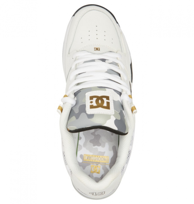 White / Camo Men's DC Versatile KB Sneakers | 0568-RDZSF