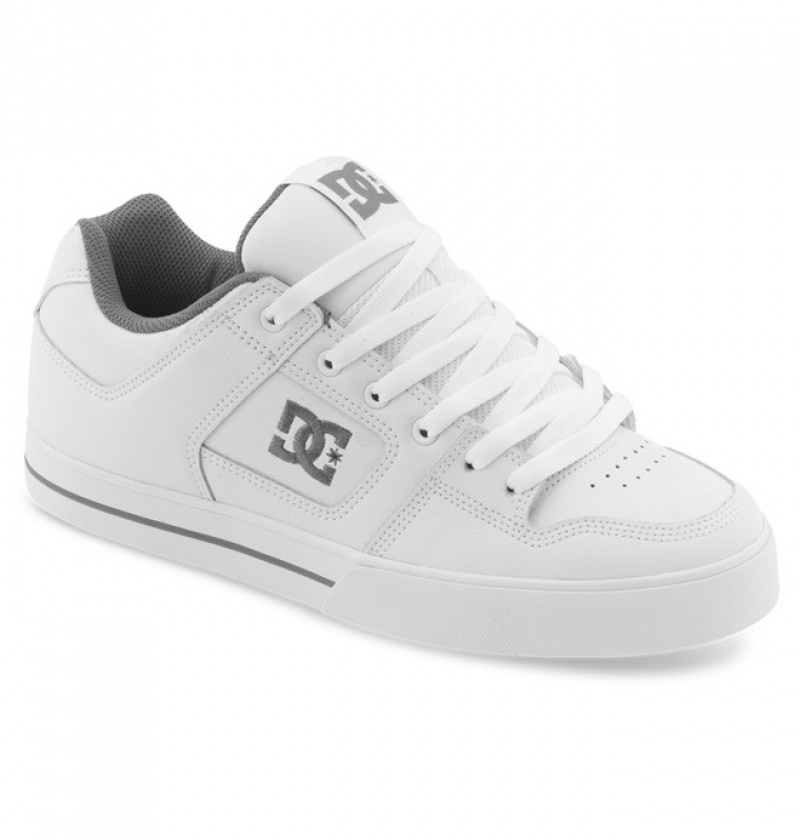 White / White Men's DC Pure Sneakers | 2086-JWZUV