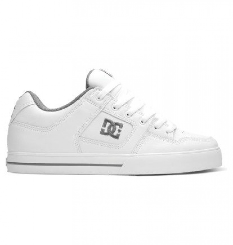 White / White Men's DC Pure Sneakers | 2086-JWZUV