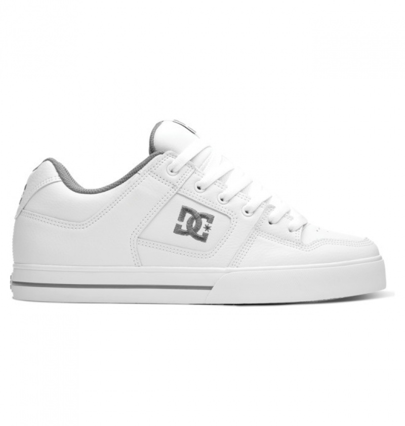 White / White Men\'s DC Pure Sneakers | 2086-JWZUV