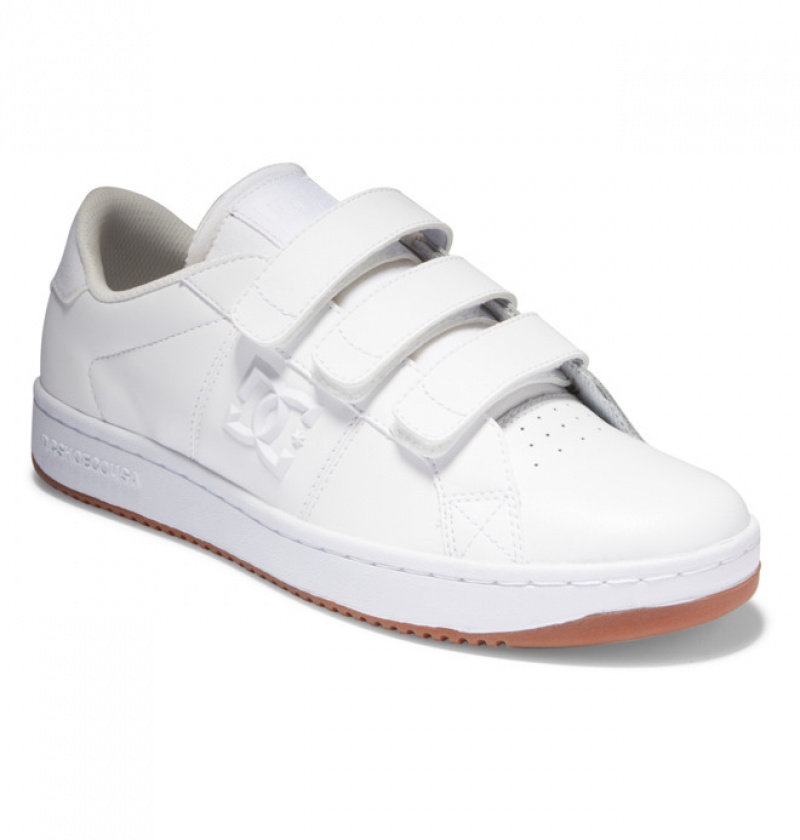 White / White Men's DC Striker Sneakers | 7154-XOLEI